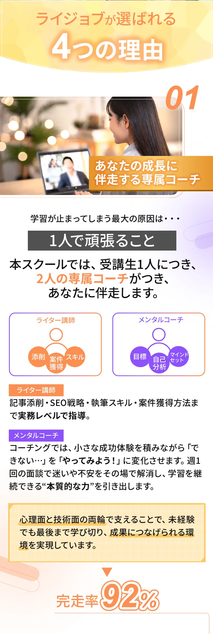 ライジョブが選ばれる4つの理由